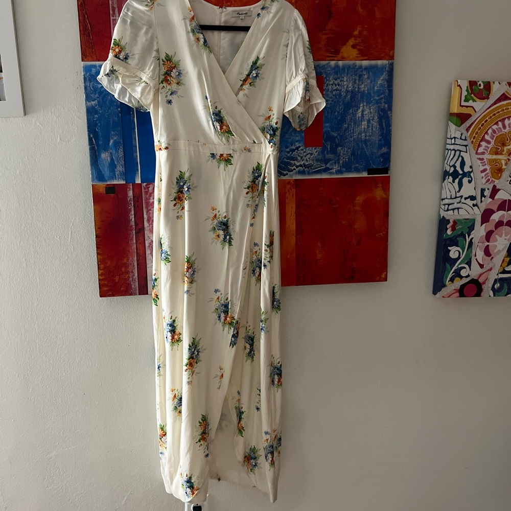 Madewell white floral dress
